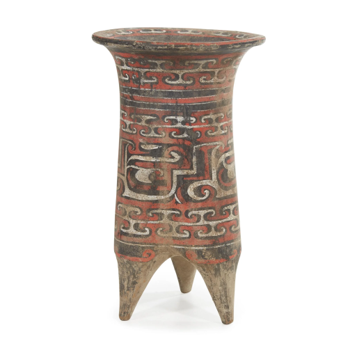 A Chinese painted pottery tripod vessel, prob…