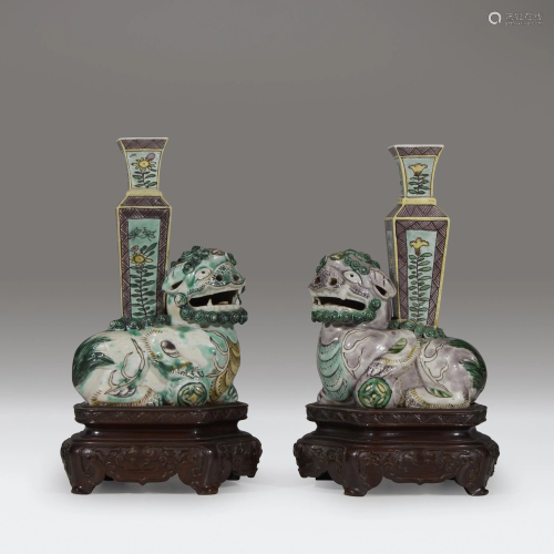 An associated pair of small Chinese famille …