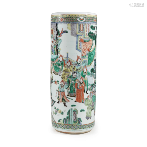 A Chinese famille verte-decorated umbrella …