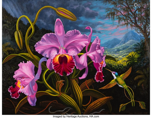 77054: Ian Hornak (1944-2002) Orchid Piece…