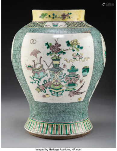 78508: A Chinese Famille Verte Porcelain Jar …