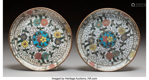 78549: A Pair of Chinese Cloisonné Saucers…