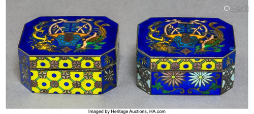 78551: A Rare Pair of Chinese Cloisonné Twel…