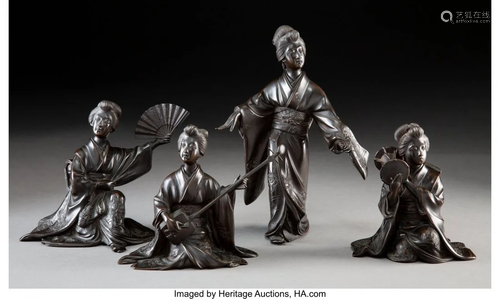 78396: A Group of Four Japanese Bronze …