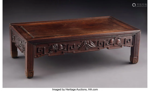 78555: A Chinese Carved Hardwood Kang T…