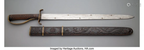 78559: A Chinese Sword with Wood Sheath …