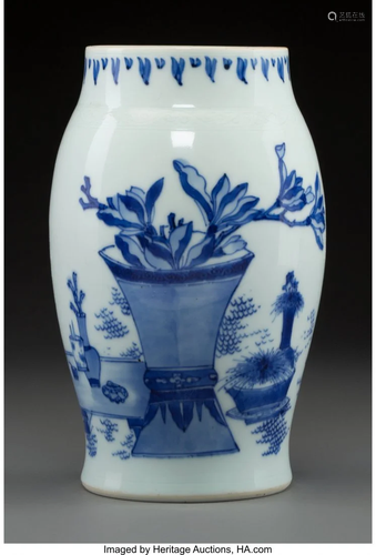 78093: A Chinese Blue and White Porcelain L…