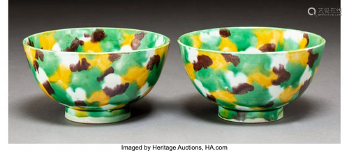 78098: A Pair of Chinese Sancai Porcelain …