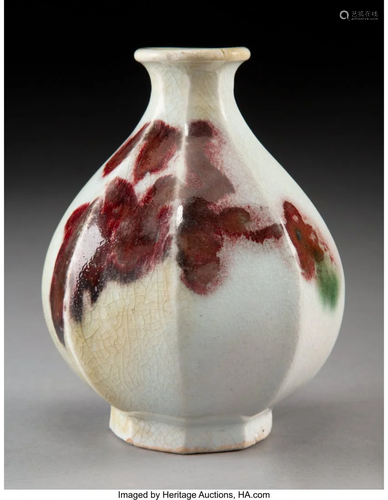 78582: A Korean Faceted Porcelain Vase 5-1…