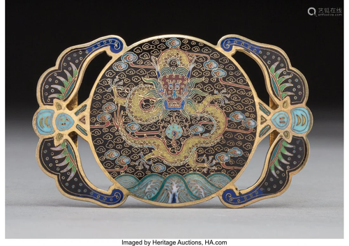 78542: A Chinese Cloisonné Dragon Belt Ho…