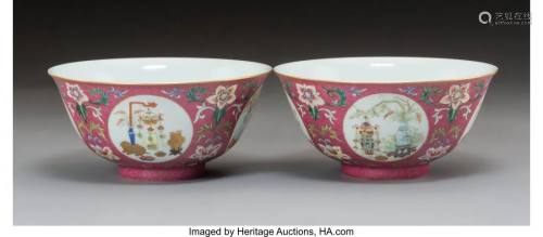 78230: A Pair of Chinese Famille Rose Porce…