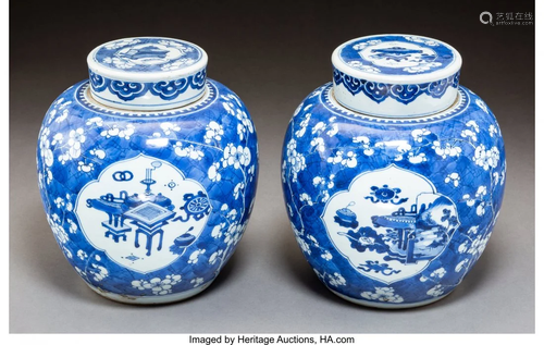 78119: A Pair of Blue and White Porcelain J…