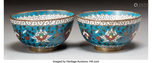 78546: A Pair of Chinese Cloisonné and Br…