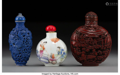 78437: Three Chinese Snuff Bottles, Qin…