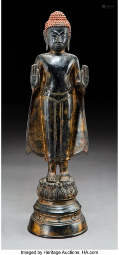 78594: A Thai Bronze Standing Figure of…