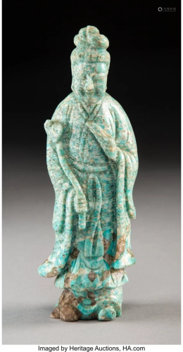 78442: A Chinese Carved Amazonite Figure …