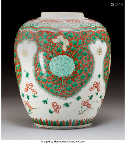 78127: A Chinese Famille Verte Porcelain Jar,…