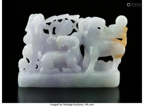 78446: A Chinese Carved Lavender Jadeite …