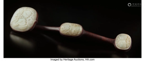 78447: A Chinese Carved White Jade and H…