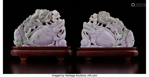 78486: A Pair of Chinese Lavender Jadeite …