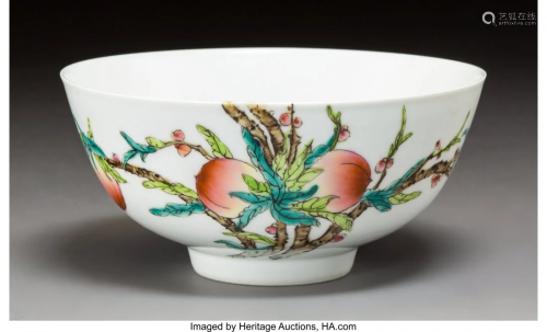 78503: A Chinese Enameled Porcelain Peach …