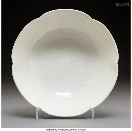 78155: A Chinese Lobed Ding Ware Bowl, N…