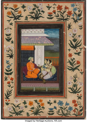 78358: Mughal School Prince with Consor…