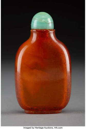 78002: A Chinese Amber Snuff Bottle, Qing …