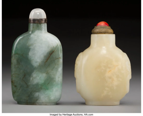 78003: Two Chinese Jade Snuff Bottles,…