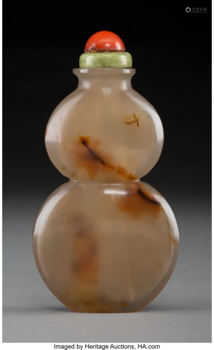 78004: A Chinese Agate Double Gourd-Form …