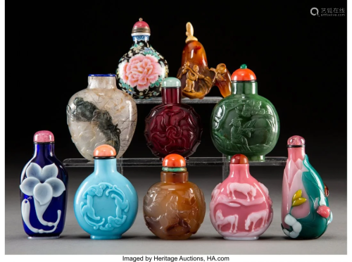 78006: A Group of Ten Chinese Snuff Bottle…