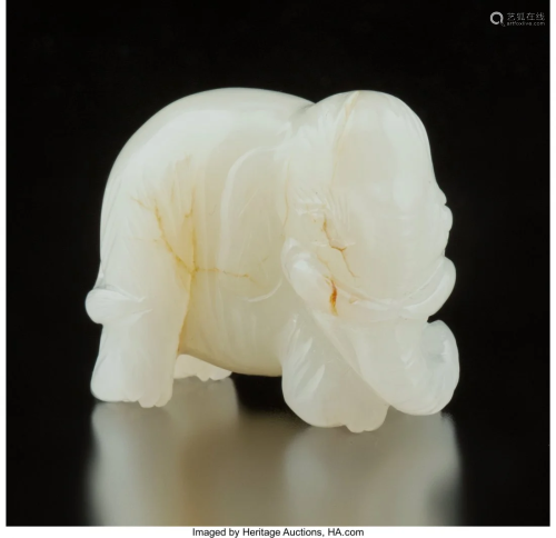 78047: A Chinese White Jade Elephant 1-1/…