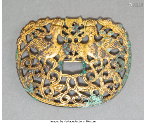 78236: A Chinese Gilt-Bronze Reticulated Fitti…