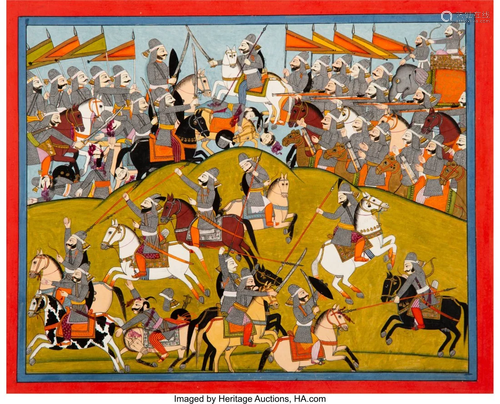 78369: Kangra School Battle Scene, circa …