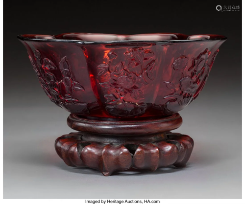 78287: A Chinese Carved Ruby Red Peking G…