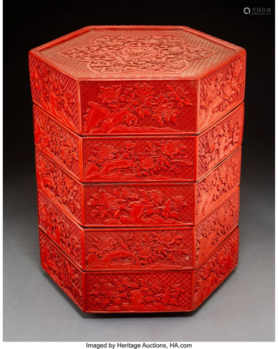 78290: A Chinese Carved Cinnabar Lacquer …