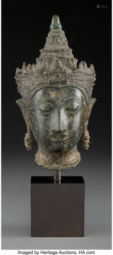 78376: A Thai Bronze Head of Buddha, …