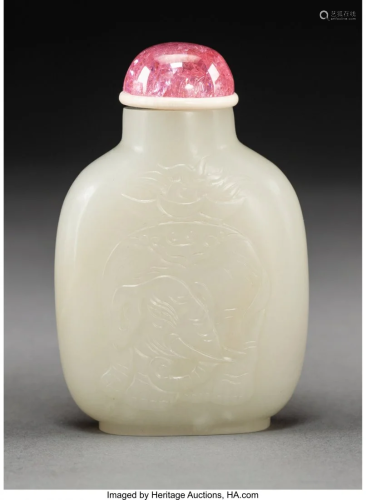 78025: A Chinese White Jade Snuff Bottle, Q…