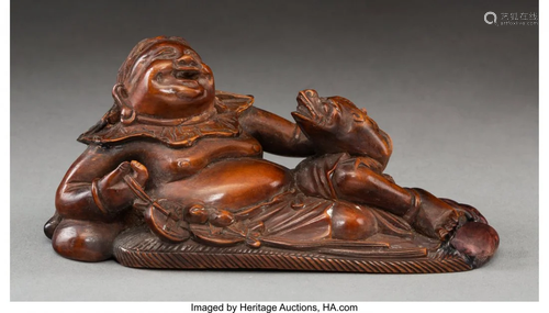 78297: A Chinese Boxwood Carving of Liu H…