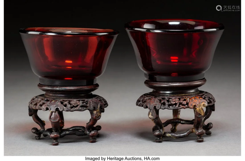 78300: A Pair of Chinese Ruby Red Peking …