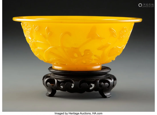 78303: A Chinese Yellow Glass Bowl, Qing D…