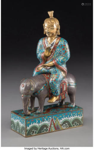 78252: A Chinese Cloisonné Figure of Bodhi…