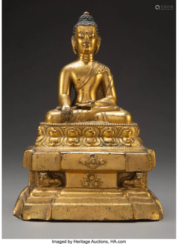 78322: A Tibetan Gilt Copper Alloy Figure o…