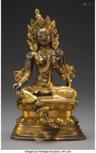 78336: A Tibeto-Chinese Gilt Bronze Figure…