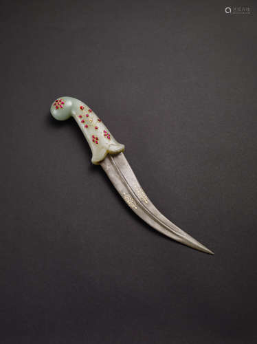 19世紀晚期 痕都斯坦 翠玉柄短刀