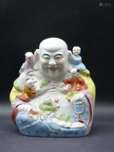 CHINE, Statuette de Budai en porcelaine