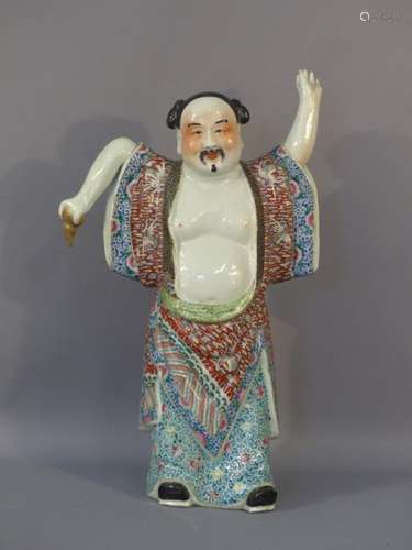 CHINE. Statue d'immortel en porcelaine