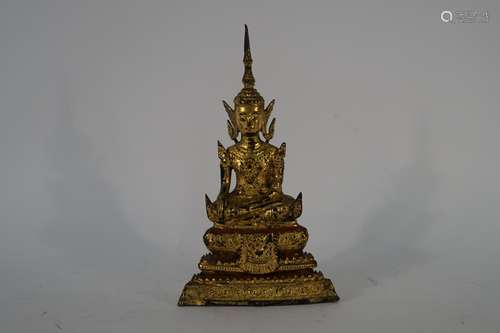 THAILANDE, statuette de bouddha en bronze