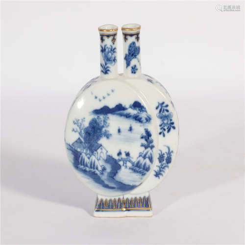 Blue and White Conjoined Vase Qing Dynasty