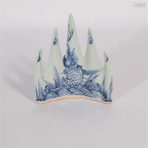 A Blue and White Brush Holder Zhengde Period Ming Dynasty